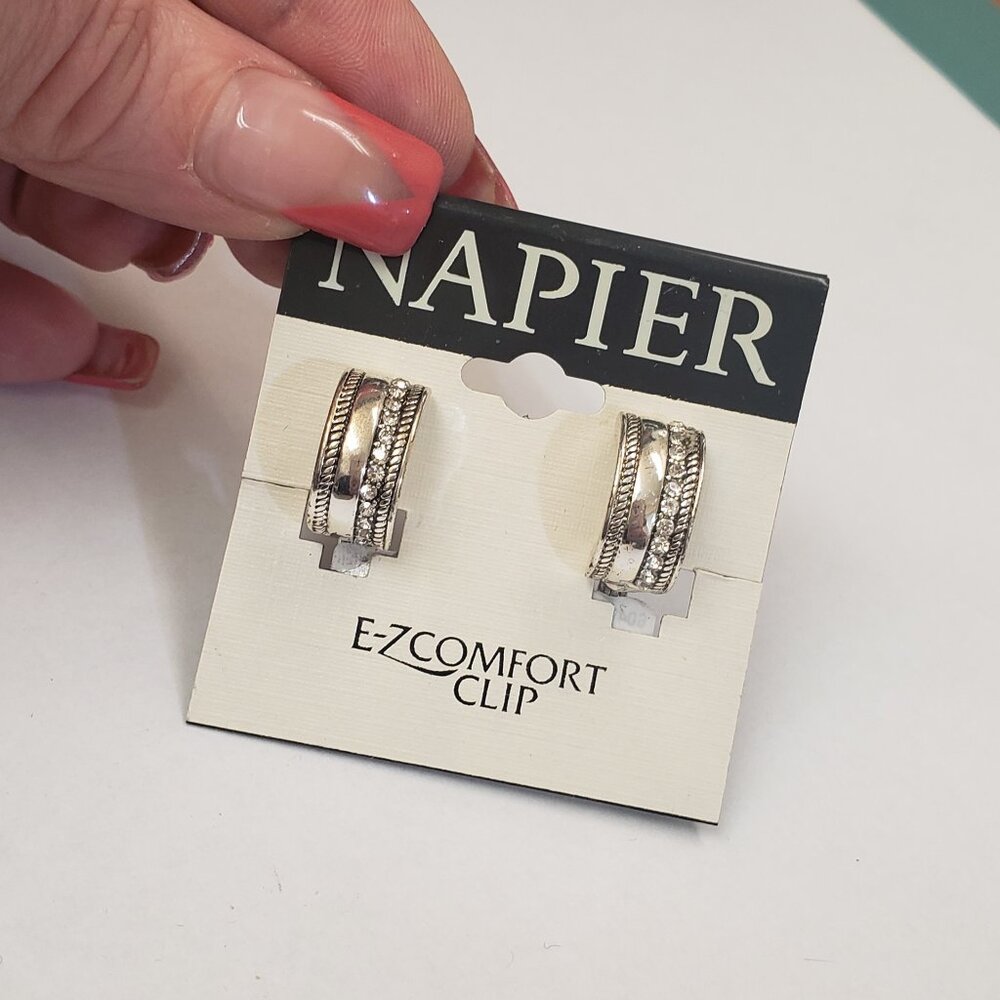 Napier Silver Clip-On Earrings